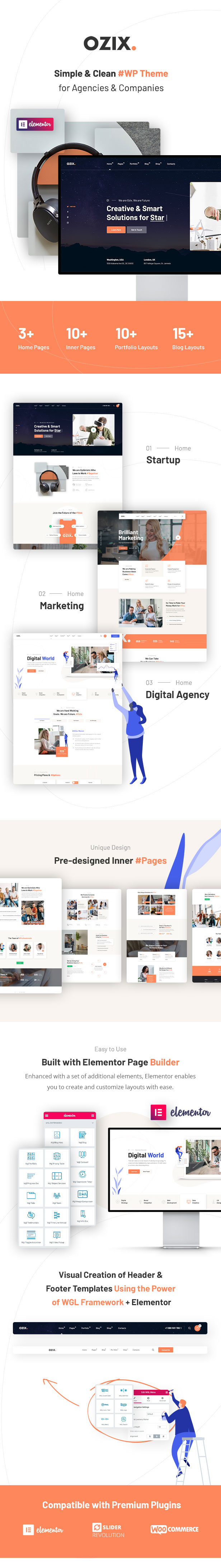 Ozix - Agencies and Companies WordPress Theme - 1